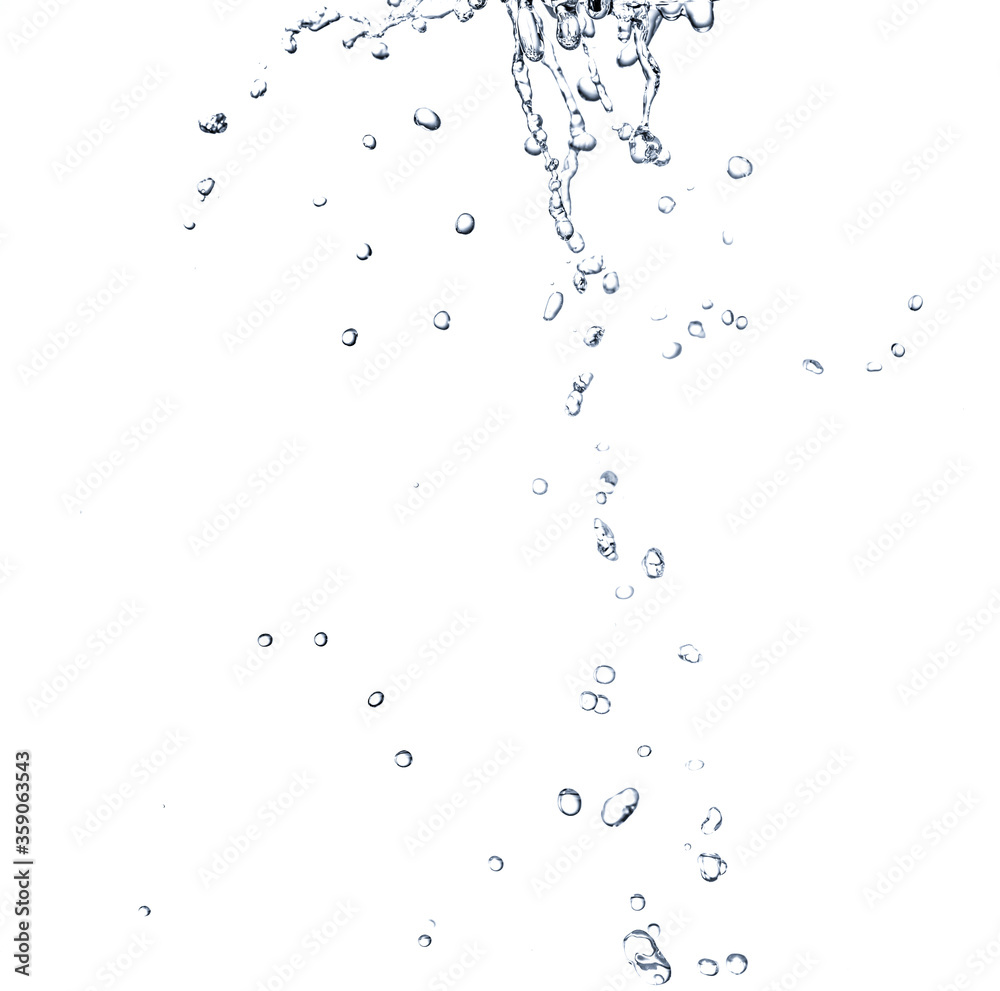 Falling drops of water isolated on white background. Falling drops of water isolated on white background.