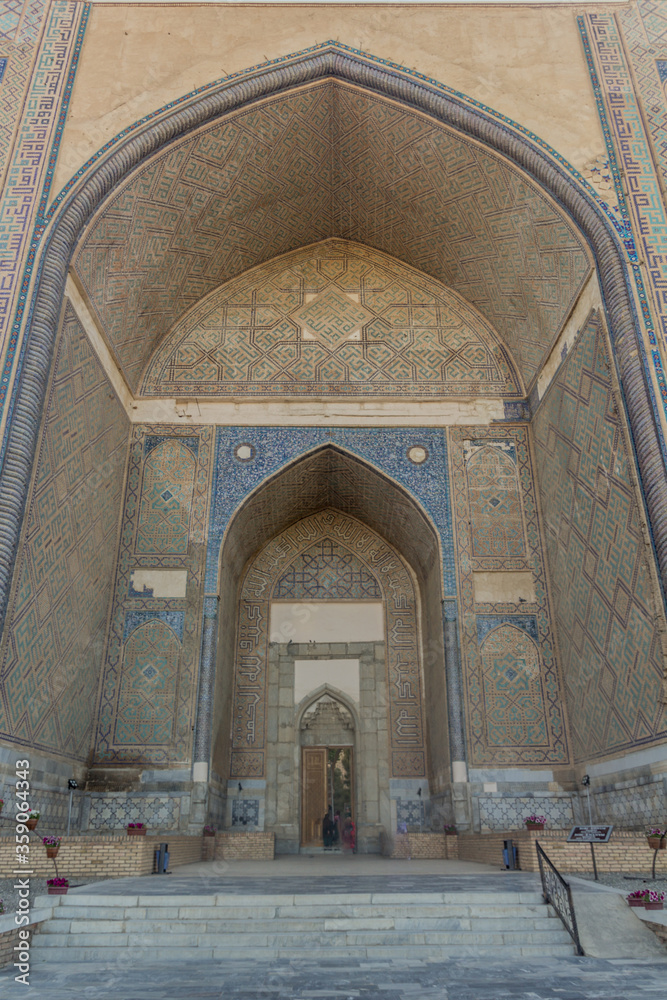 Portal of Bibi-Khanym Mosque in Samarkand, Uzbekistan