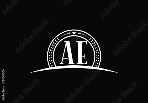 Initial Monogram Letter A E Logo Design Vector Template. A E Letter Logo Design photo