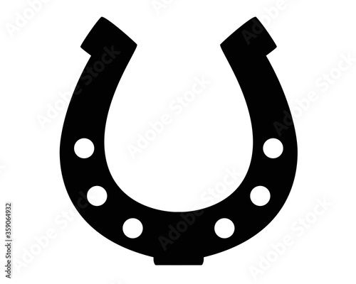 Horseshoe - black vector silhouette for logo or pictogram. Horseshoe - silhouette for corporate identity.