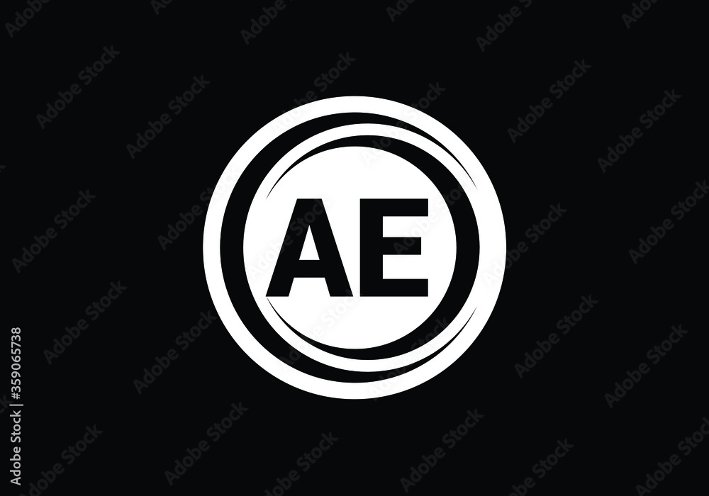 Initial Monogram Letter A E Logo Design Vector Template. A E Letter Logo Design