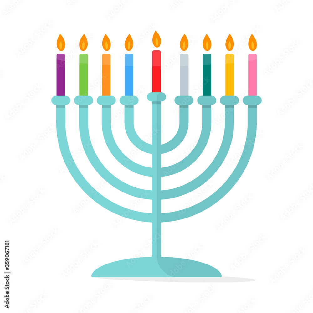 Jewish tradition Menorah Hanukkah icon vector illustration Jewish tradition Menorah Hanukkah icon vector illustration