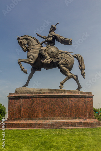 TASHKENT, UZBEKISTAN - MAY 3, 2018: Tamerlane (Timur) statue on the Skver Im. Amira Temura square in Tashkent, Uzbekistan photo