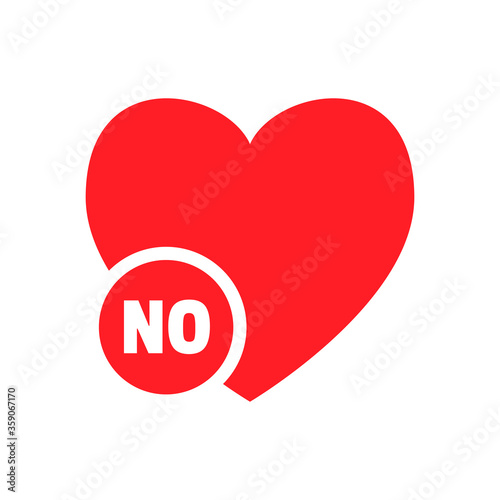 Red heart no text icon unloved button disagree answer lonely valentines day online dating