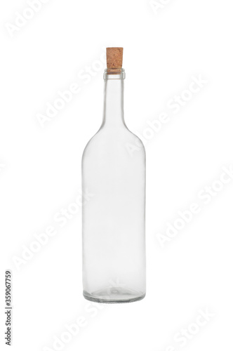 Empty glass bottle with the cork