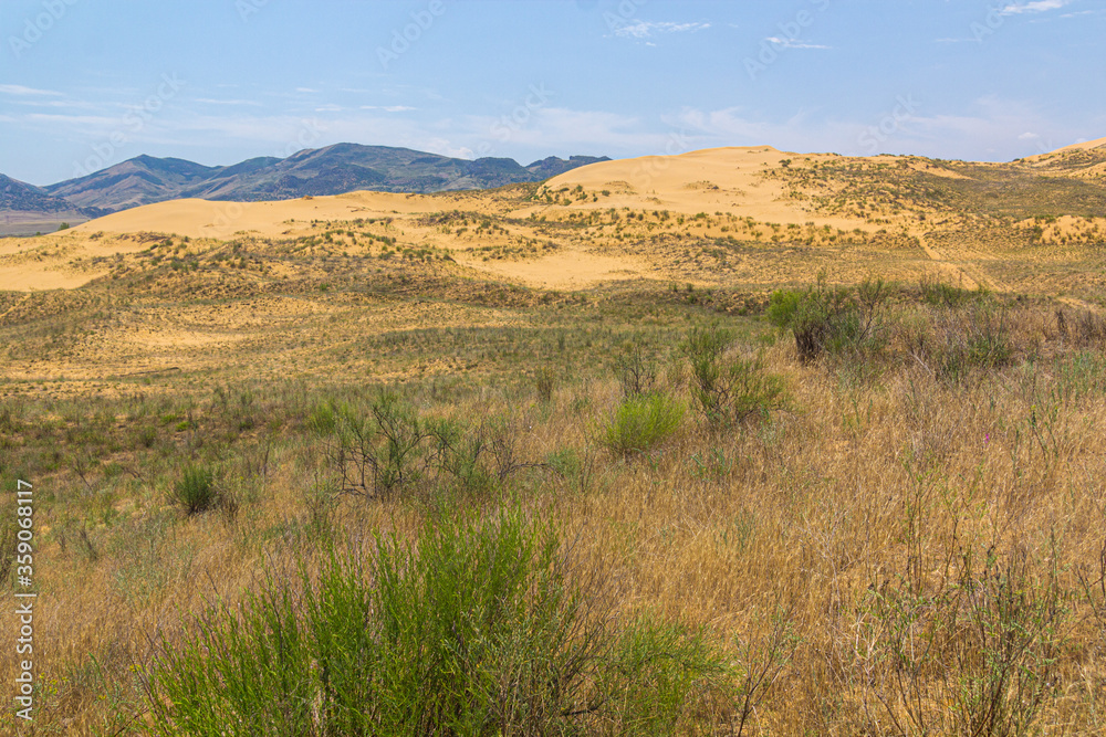 Sarykum (the largest sand dune in Eurasia) in Dagestan Nature Reserve near Makhachkala city, Russia Sarykum (the largest sand dune in Eurasia) in Dagestan Nature Reserve near Makhachkala city, Russia