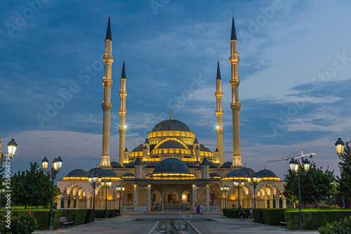 GROZNY, RUSSIA - JUNE 25, 2018: Akhmad Kadyrov Mosque (officially known as The Heart of Chechnya) in Grozny, Russia. photo