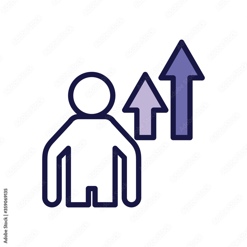 human figure avatar with arrows line style icon human figure avatar with arrows line style icon