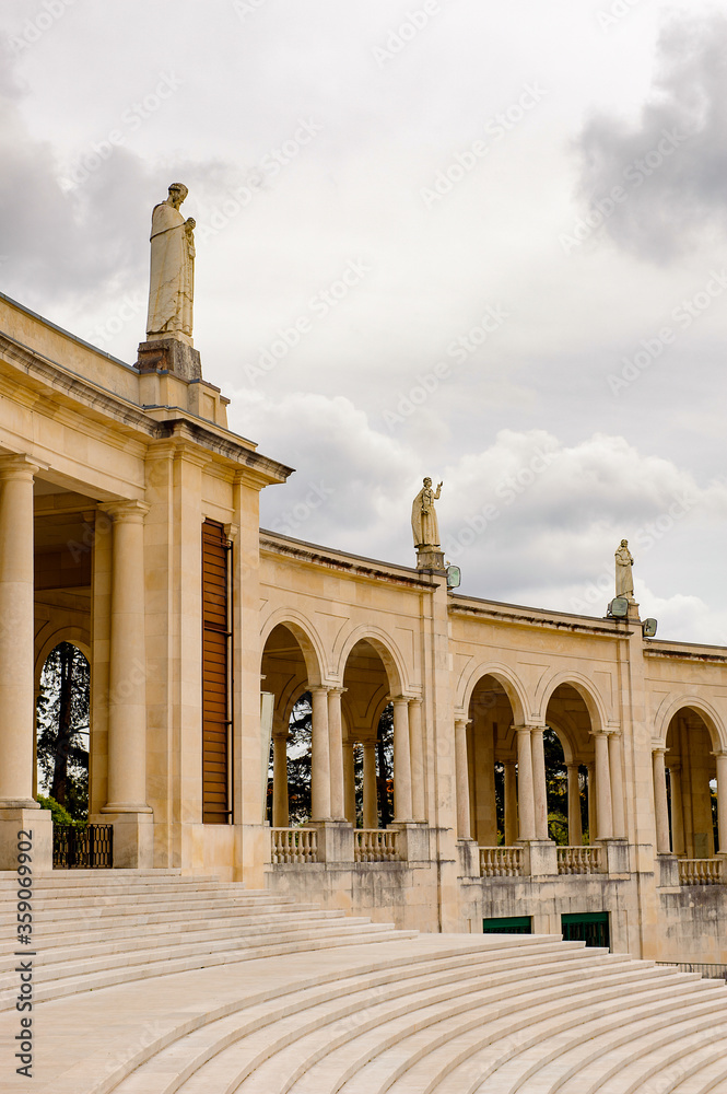 Obraz premium Part of the Sanctuary of Fatima, Portugal. Important destinations for the Catholic pilgrims and tourists