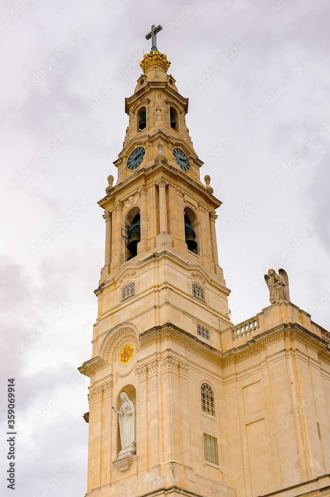 Basilica of Our Lady of the Rosary, Sanctuary of Fatima, Portugal. Important destinations for the Catholic pilgrims and tourists