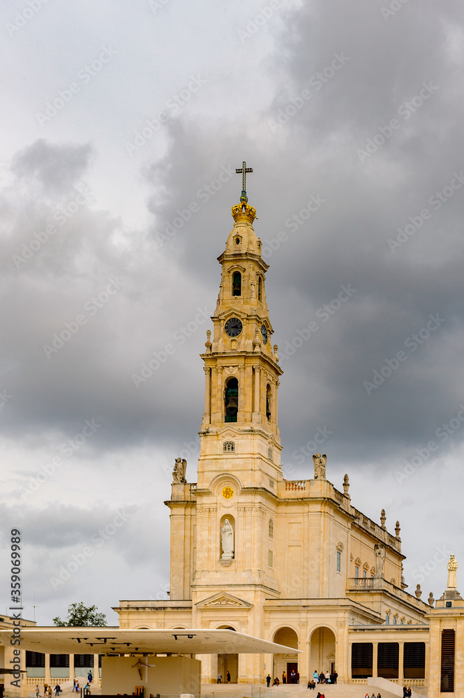 Basilica of Our Lady of the Rosary, Sanctuary of Fatima, Portugal. Important destinations for the Catholic pilgrims and tourists