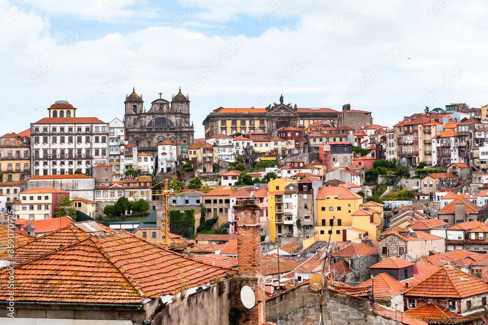 It's Beautiful cityscape of Porto and the Clerigos Church belltower. Porto is the second largest city in Portugal and it was called the European Culture Capital in 2001