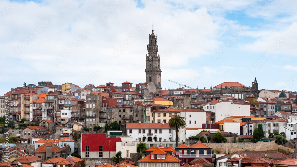 It's Beautiful cityscape of Porto and the Clerigos Church belltower. Porto is the second largest city in Portugal and it was called the European Culture Capital in 2001