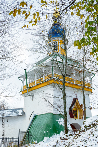 It's Part of the Pskov-Caves Monastery, a Russian Orthodox male monastery, located in Pechory, Pskov Oblast in Russia. photo