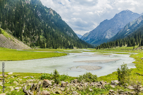 Karakol river valley in Kyrgyzstan
