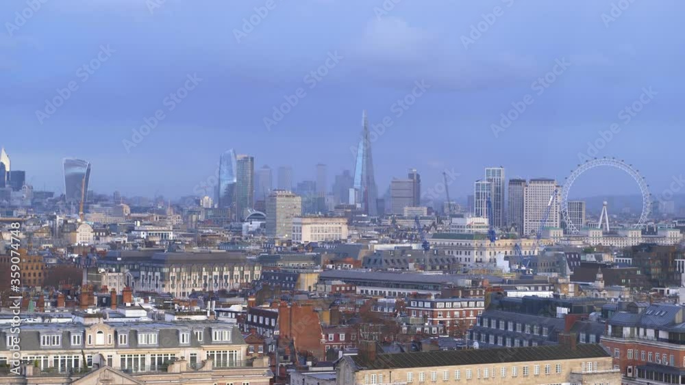 Aerial view over London skyline Aerial view over London skyline