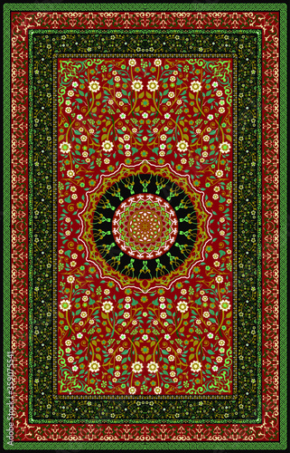Carpet Border Frame Pattern .Oriental floral beautiful carpet pattern