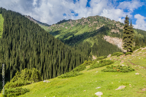 Arashan valley in the Terskey Alatau mountain range, Kyrgyzstan photo