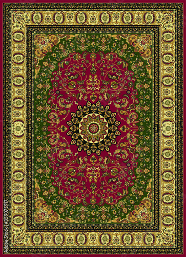 Carpet Border Frame Pattern .Oriental floral beautiful carpet pattern