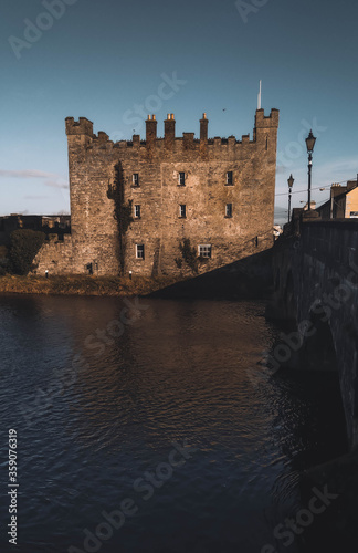 Dramatic colorful scenery. of  White's Castle in Athy. County Kildare, Republic of Ireland. photo