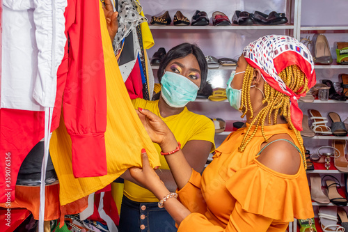 women in a local african boutique