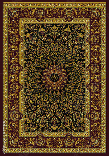 Carpet Border Frame Pattern .Oriental floral beautiful carpet pattern