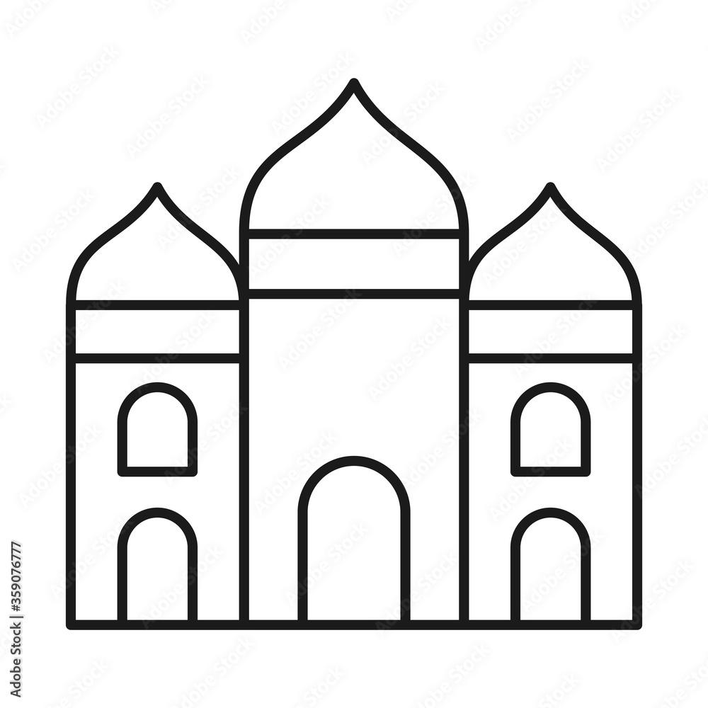 Indian mosque line style icon vector design Indian mosque line style icon vector design