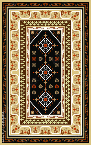 Carpet Border Frame Pattern .Oriental floral beautiful carpet pattern
