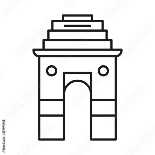 Indian gate line style icon vector design