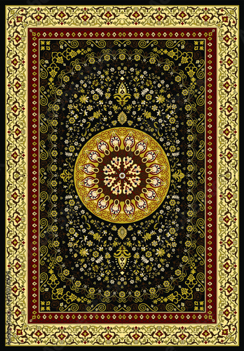 Carpet Border Frame Pattern .Oriental floral beautiful carpet pattern