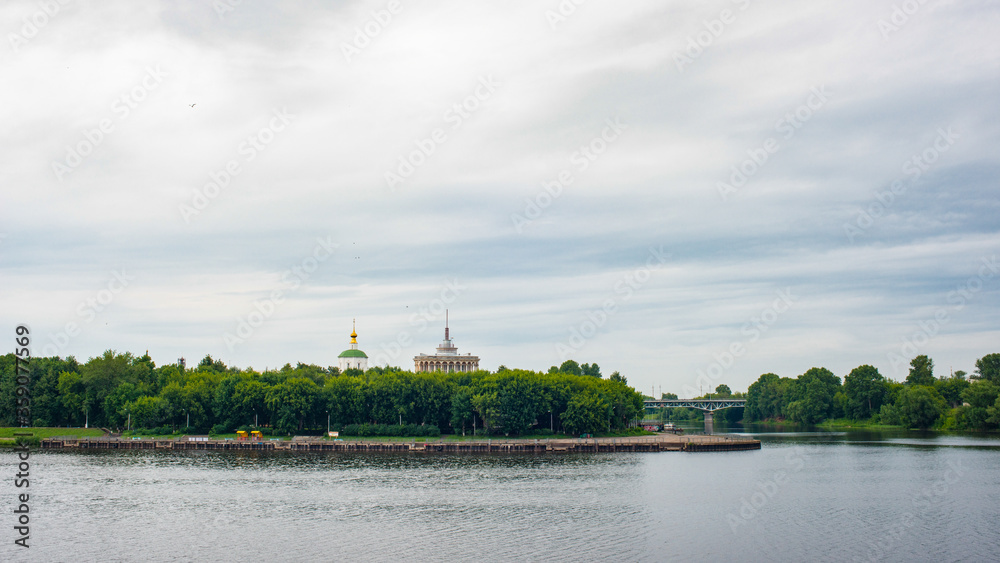 Fototapeta premium It's River Volga and the panorama of Tver, Russia