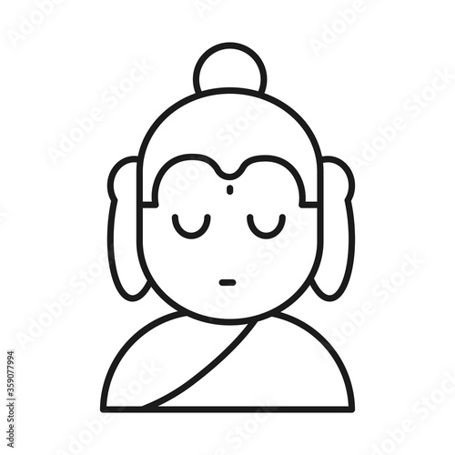 Indian buddha line style icon vector design