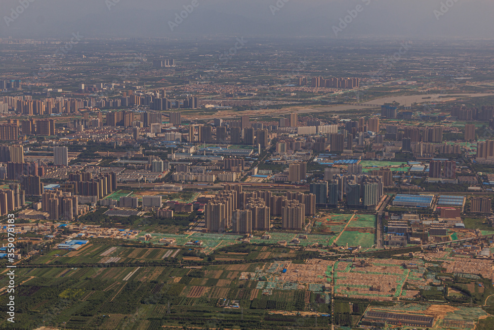 Aerial view of Xianyang, city west of Xi'an, China