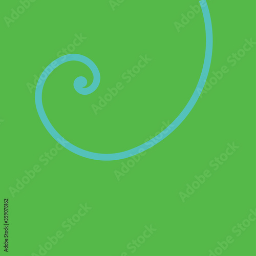 An abstract green and blue spiral shape background image.