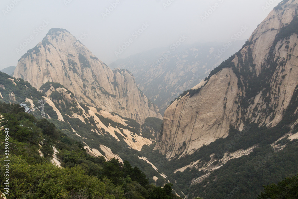 Slopes of Hua Shan mountain in Shaanxi province, China Slopes of Hua Shan mountain in Shaanxi province, China