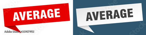 average banner. average speech bubble label set. average sign