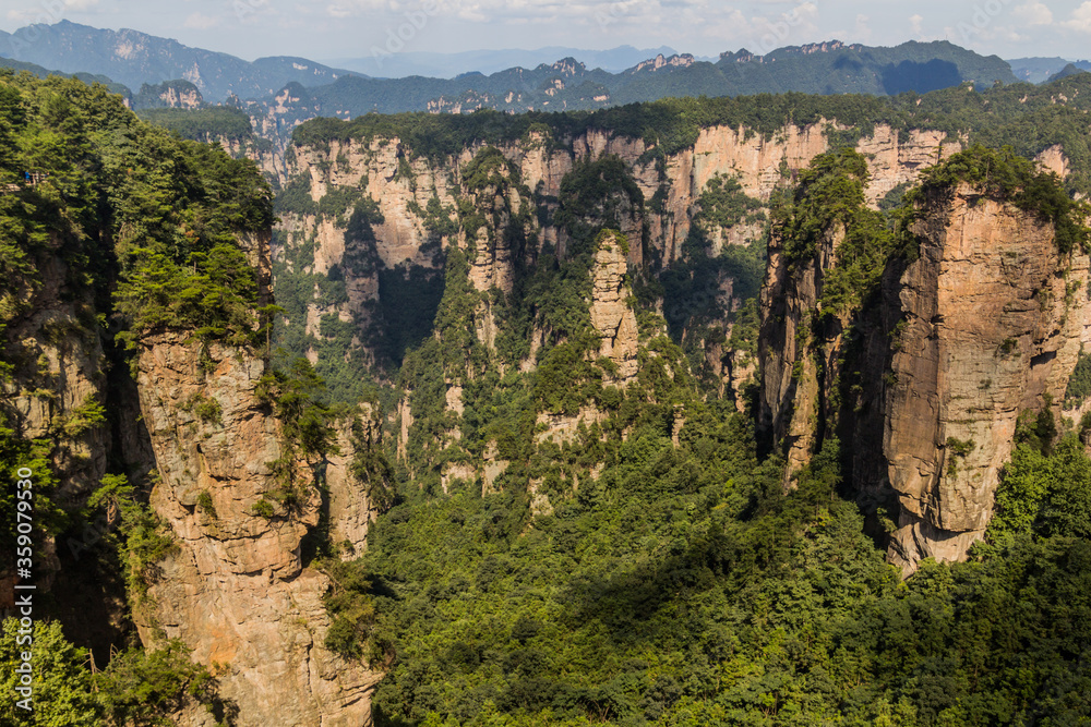 Pinnacles in Zhangjiajie National Forest Park in Hunan province, China