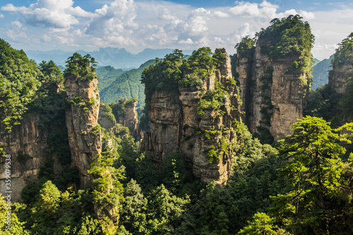 Photography Rocky pinnacles in Zhangjiajie National Forest Park in Hunan province, China