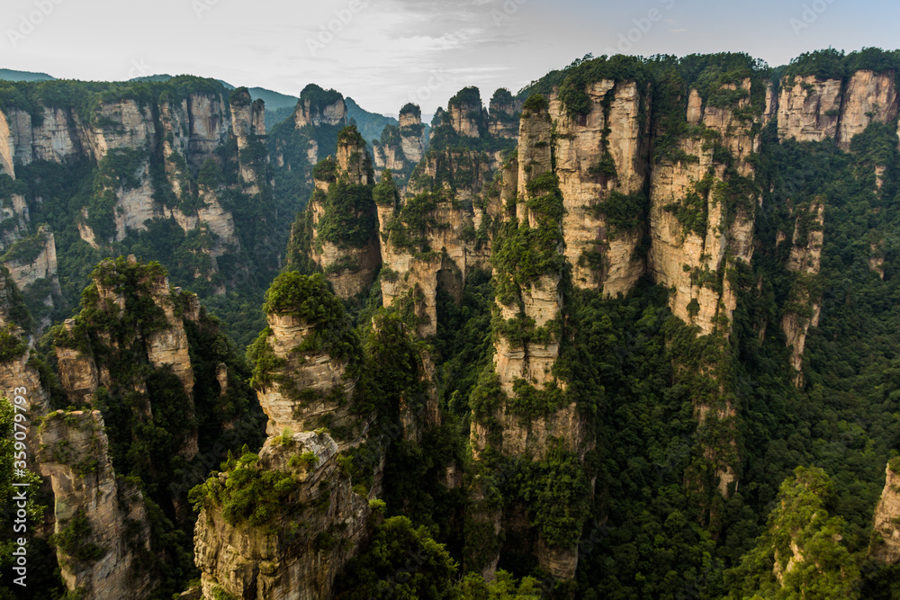 Rock formations of Wulingyuan Scenic and Historic Interest Area in Zhangjiajie National Forest Park in Hunan province, China