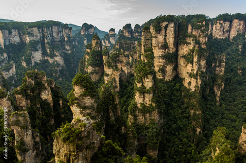 Rock formations of Wulingyuan Scenic and Historic Interest Area in Zhangjiajie National Forest Park in Hunan province, China