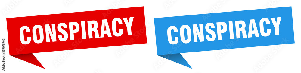 conspiracy banner. conspiracy speech bubble label set. conspiracy sign