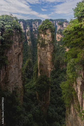 Sandstone pillars in Wulingyuan Scenic and Historic Interest Area in Zhangjiajie National Forest Park in Hunan province, China © Matyas Rehak