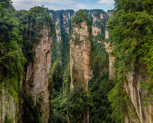 Rock formations in Wulingyuan Scenic Area of Zhangjiajie Forest Park  China