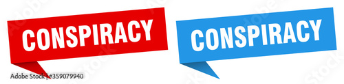 conspiracy banner. conspiracy speech bubble label set. conspiracy sign