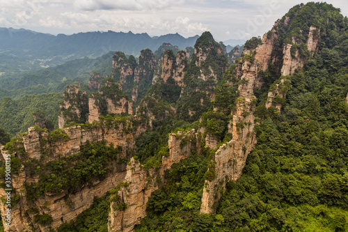 Rock formations in Wulingyuan Scenic and Historic Interest Area in Zhangjiajie National Forest Park in Hunan province, China © Matyas Rehak