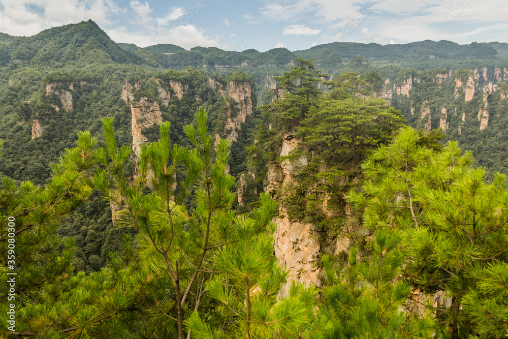Landscape of Wulingyuan Scenic and Historic Interest Area in Zhangjiajie National Forest Park in Hunan province, China