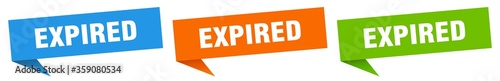 expired banner. expired speech bubble label set. expired sign