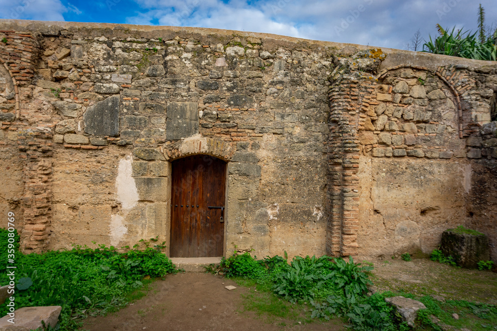 Ancient necropolis of Chellah with ruins of 11th century mosque, mausoleums, baths and roman and greek buildings.