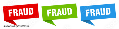 fraud banner. fraud speech bubble label set. fraud sign