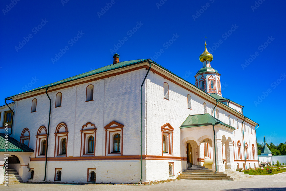 It's Part of the Valday Iversky Monastery, a Russian Orthodox monastery founded by Patriarch Nikon in 1653. Lake Valdayskoye in Valdaysky District of Novgorod Oblast, Russia,